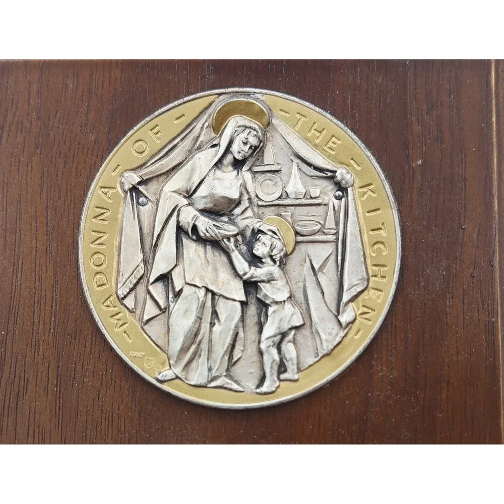 Vintage Madonna of the Kitchen Wood Plaque A Kitchen Prayer Wall Decor 6x4